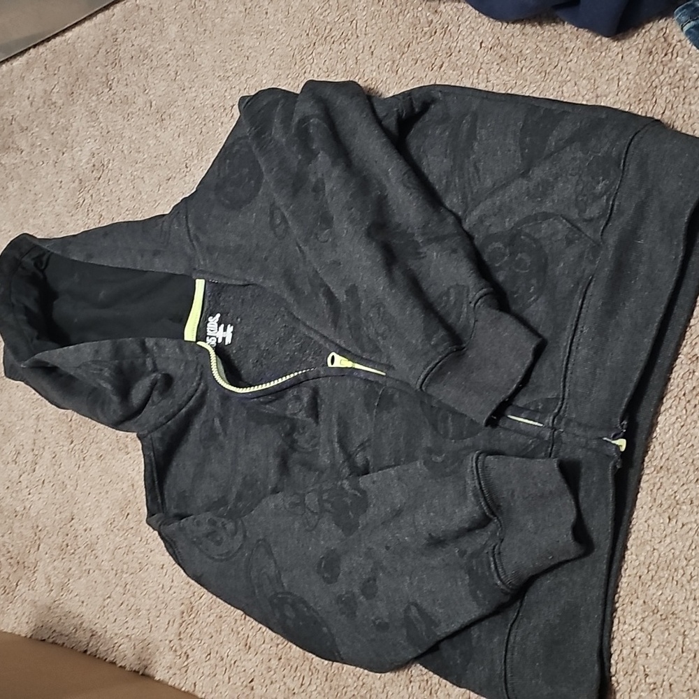 $4 ADD TO BUNDLE FOR LOWER PRICE Kids Hooded Zip Jacket - Charcoal Gray SIZE 8